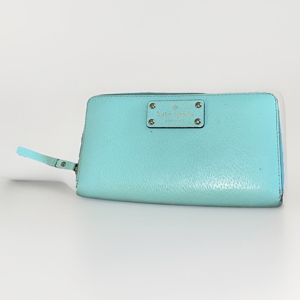 Kate Spade Grove Street Zip Around Continental Wallet Seafoam Green Mint